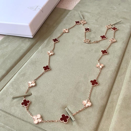 [GALE]CLOVER 20 MOTIFS LASER CARNELIAN NECKLACE