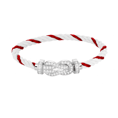 [GALE]CHANCE Großes 8-stelliges Diamantarmband mit Schnalle, Silber