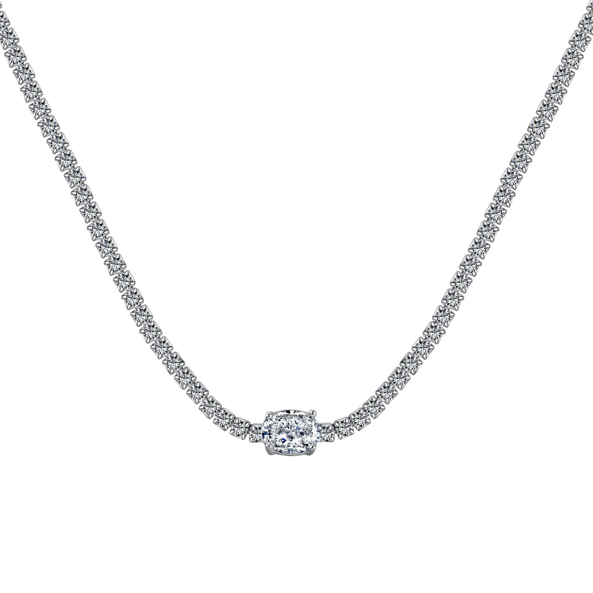 [GALE]1.0 Carat Shining Oval Cut Necklace