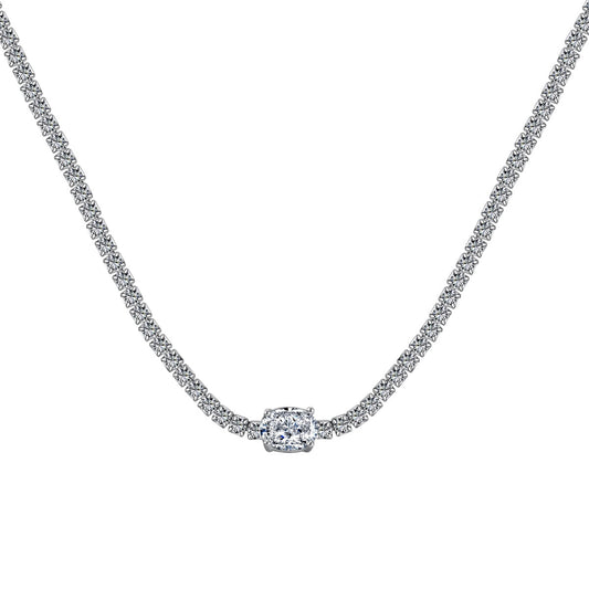 [GALE]1.0 Carat Shining Oval Cut Necklace