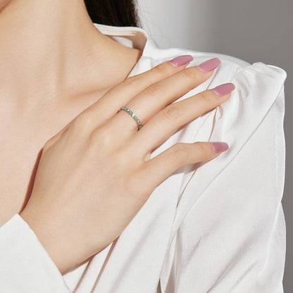 [GALE]Sparkling Vibrant Round Shape Daily Ring