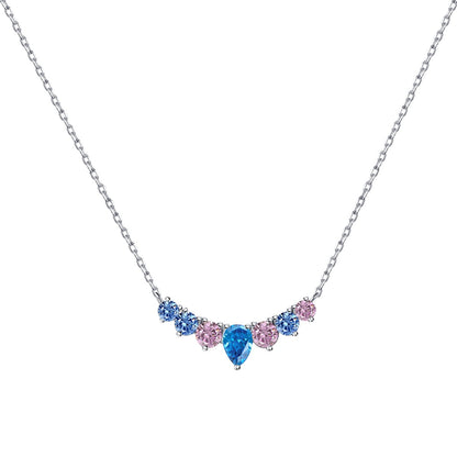 [GALE]Dainty Colorful Heart Necklace