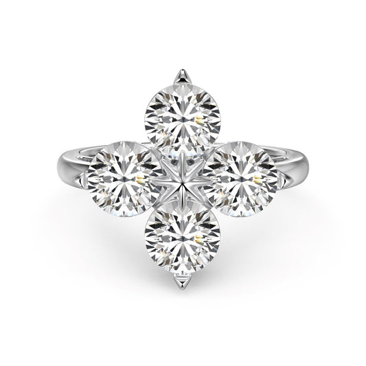 [GALE]Four-Leaf Clover Eight-Pointed Star Ring