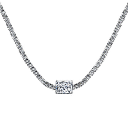 [GALE]2.0 carat Ornate Emerald Cut Necklace