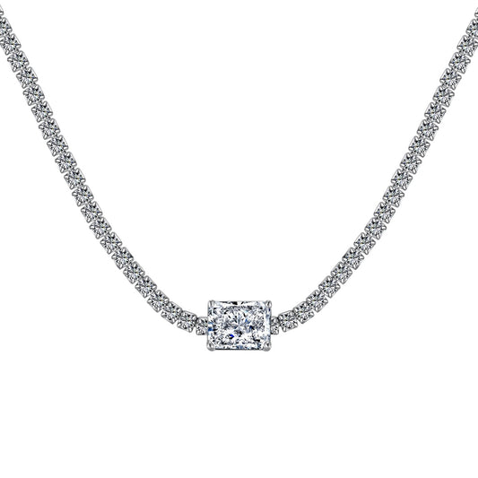 [GALE]2.0 carat Ornate Emerald Cut Necklace