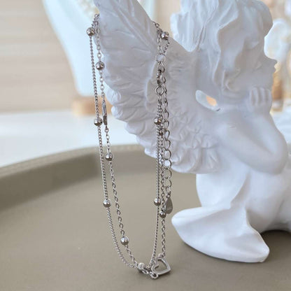 [GALE]Dainty Double Layer Love Heart Bracelet