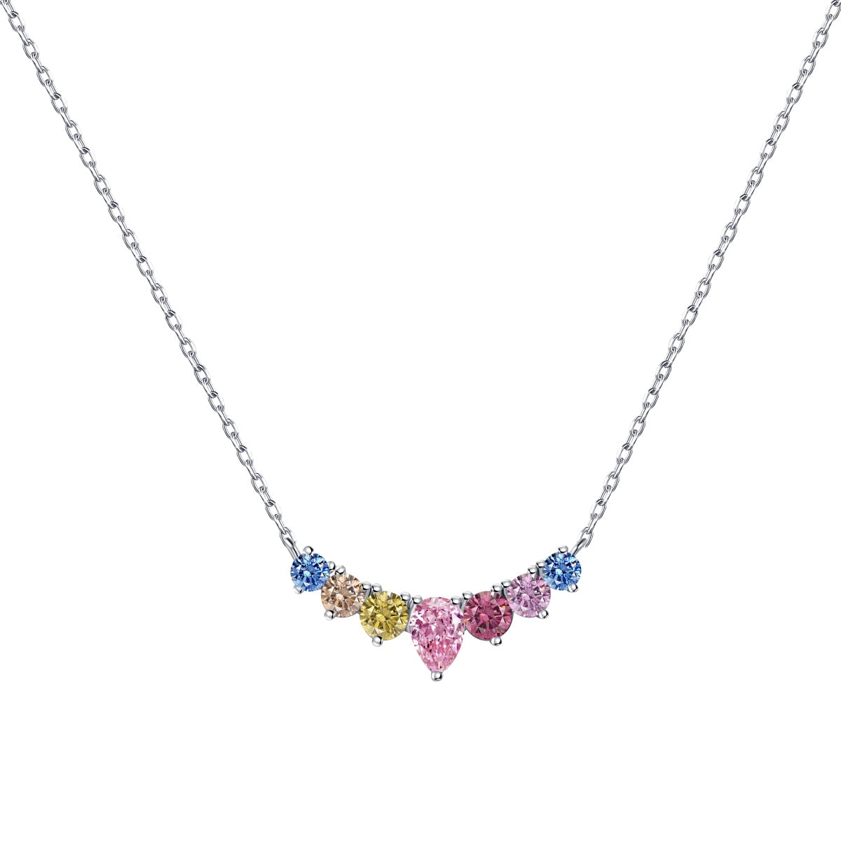 [GALE]Dainty Colorful Heart Necklace