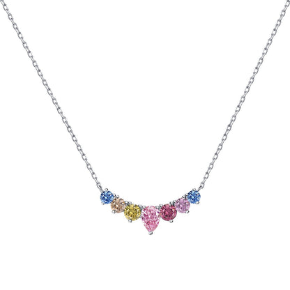 [GALE]Dainty Colorful Heart Necklace