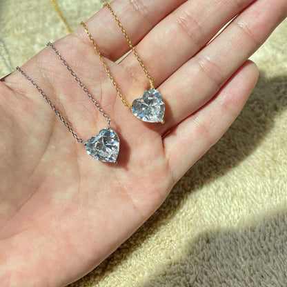 [GALE]6.0 carat Radiant Heart Shape Necklace