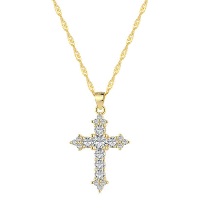 [GALE]Delicate Cross Shape Necklace