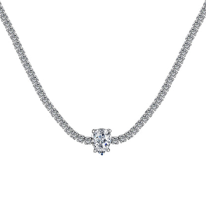 [GALE]1.0 carat Unique Pear Cut Tennis Necklace