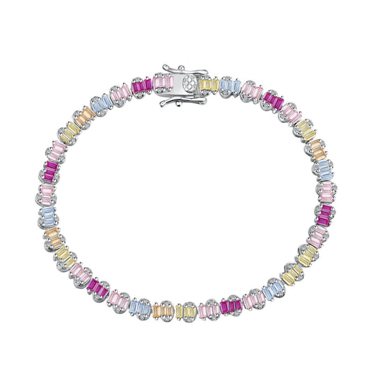 [GALE]Delicate Colorful Emerald Cut Party Bracelet