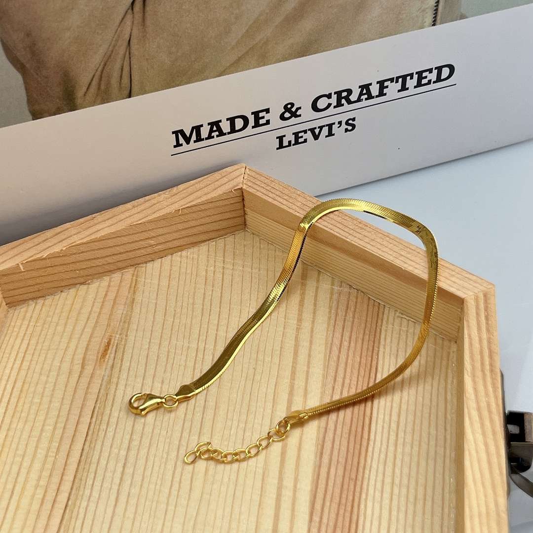 [GALE]Flache Schlangenknochen-Kettenklingen-Halskette