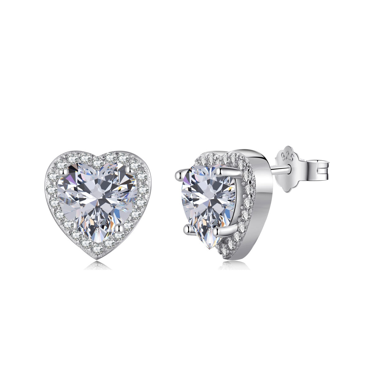 [GALE]Sparkling Heart Shape Lover Earrings