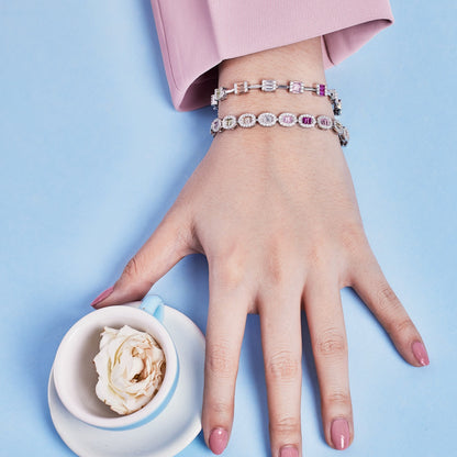 [GALE]Dainty Charming Emerald Cut Daily Bracelet