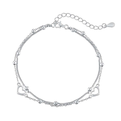 [GALE]Dainty Double Layer Love Heart Bracelet