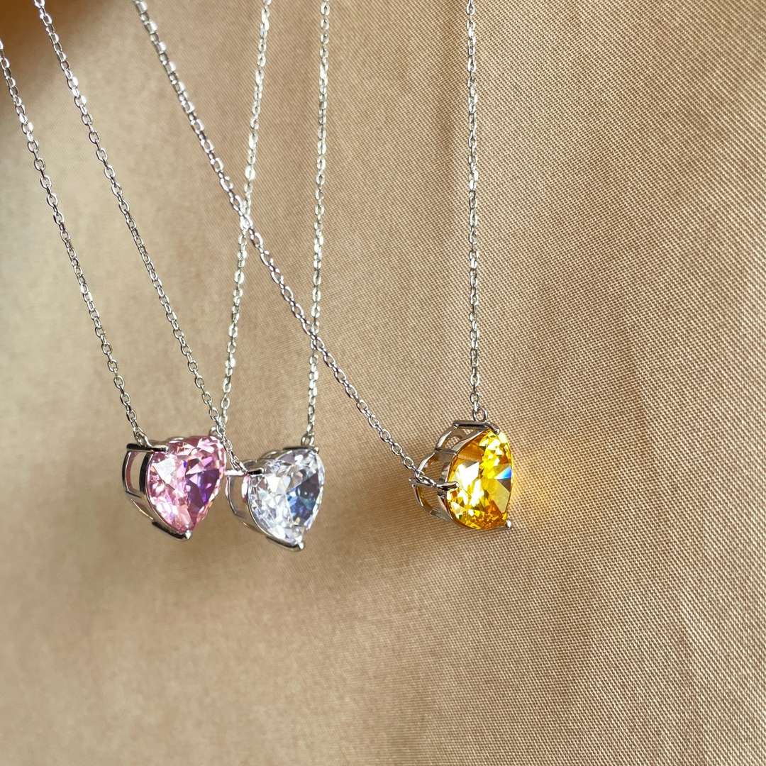[GALE]6.0 carat Radiant Heart Shape Necklace