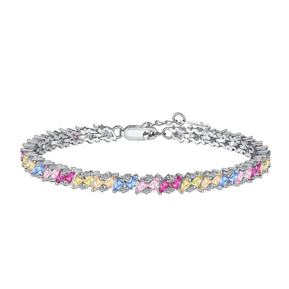 [GALE]Ornate Sparkling Multi Cut Party Bracelet