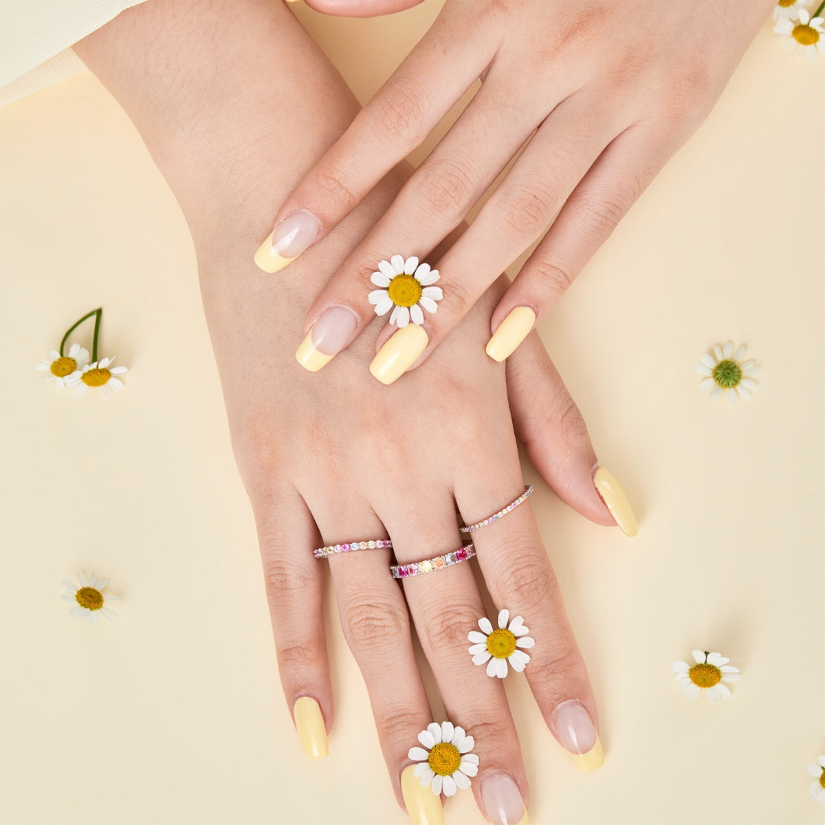 [GALE]Dazzling Lustrous Round Cut Tennis Ring