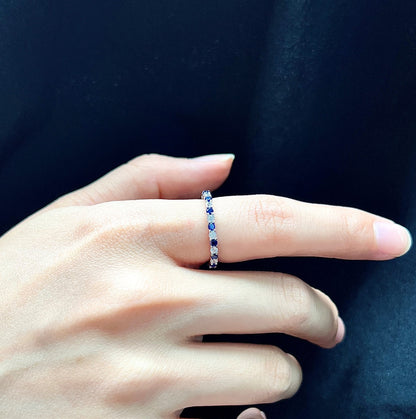 [GALE]Exquisite Colorful Round Cut Tennis Ring