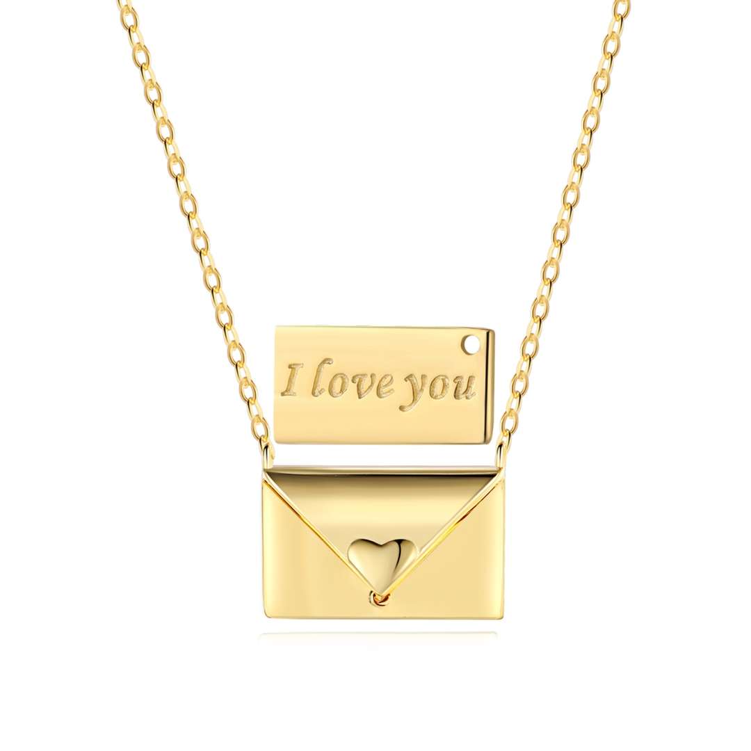 [GALE]Envelope Heart Shape Mother's Day Necklace