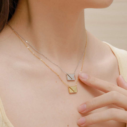[GALE]Envelope Heart Shape Mother's Day Necklace