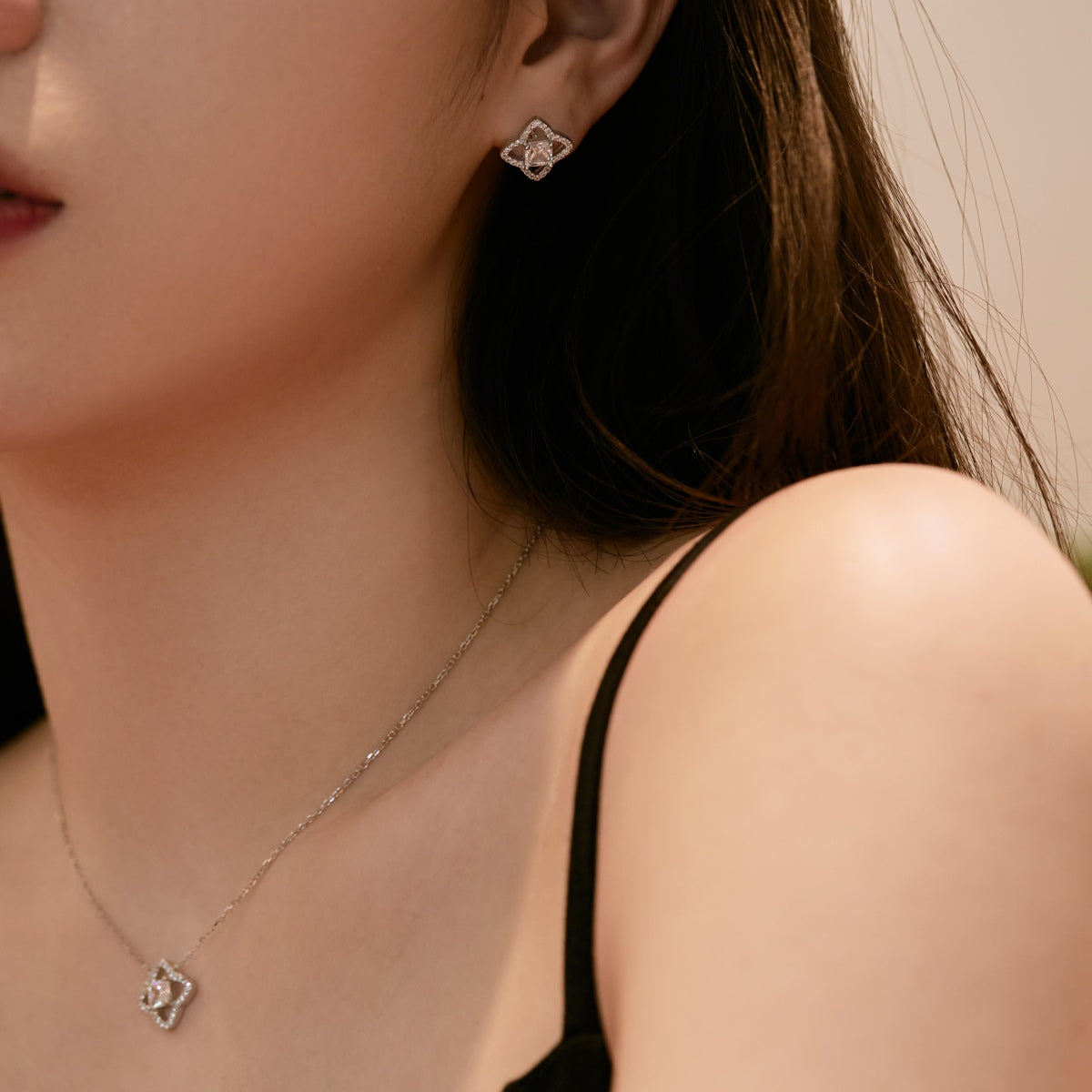 [GALE]Elegant Star Shape Princess Cut Daily Earrings