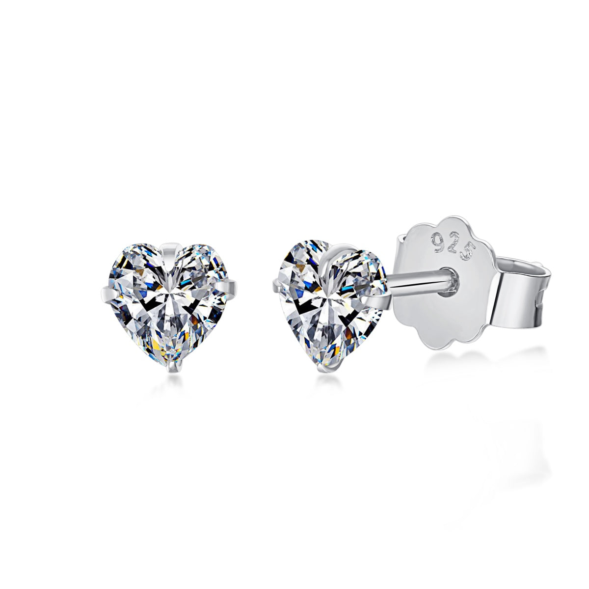 [GALE]Sparkling Heart Shaped Simple Earrings