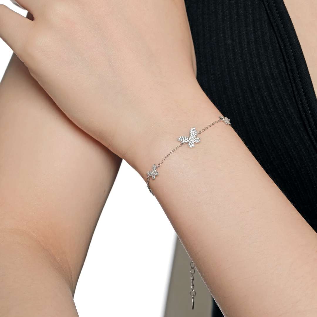 [GALE]Delicate Butterfly Pendant Bracelet
