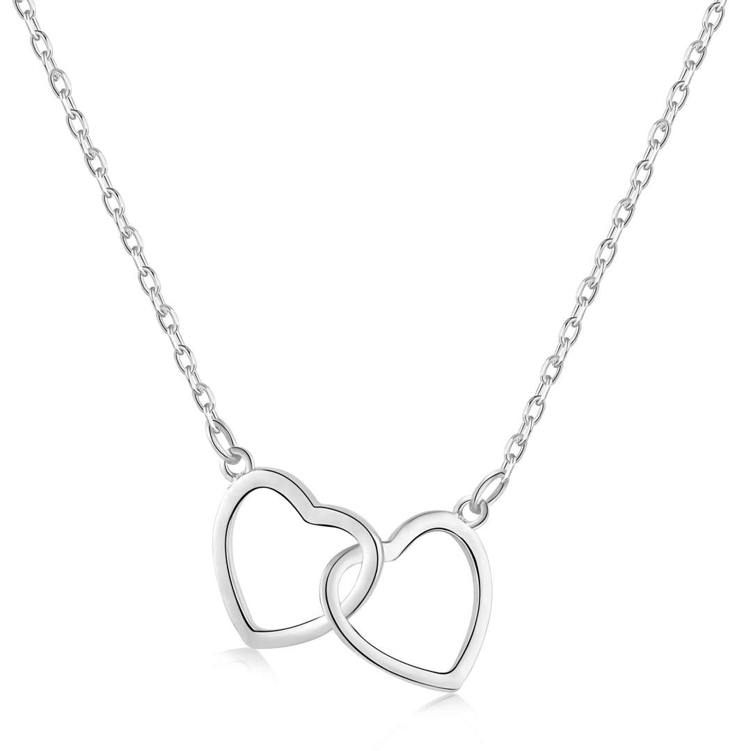 [GALE]Sterling Silver Love Double Ring Necklace