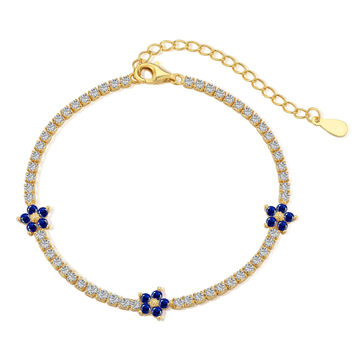 [GALE]Sparkling Flower Shape Tennis Bracelet