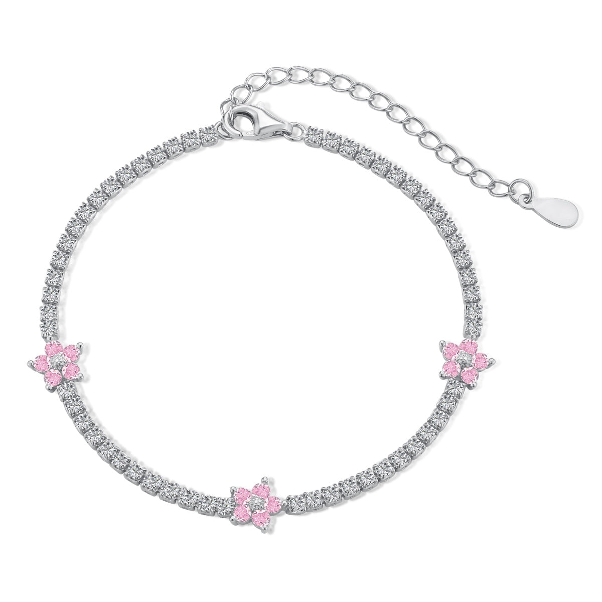 [GALE]Sparkling Flower Shape Tennis Bracelet