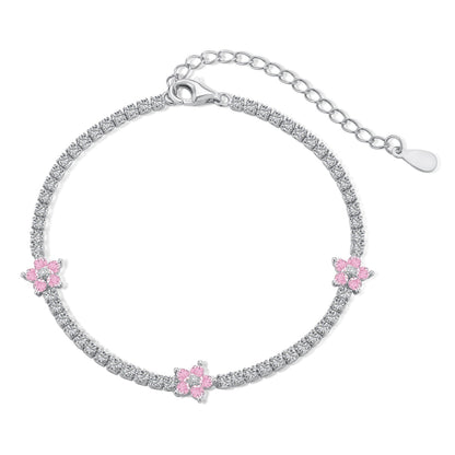 [GALE]Sparkling Flower Shape Tennis Bracelet