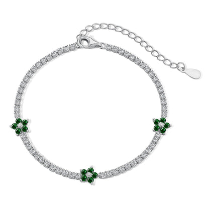 [GALE]Sparkling Flower Shape Tennis Bracelet