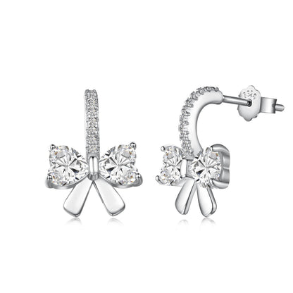 [GALE]Exquisite Earrings With Heart-Shaped Bow Design