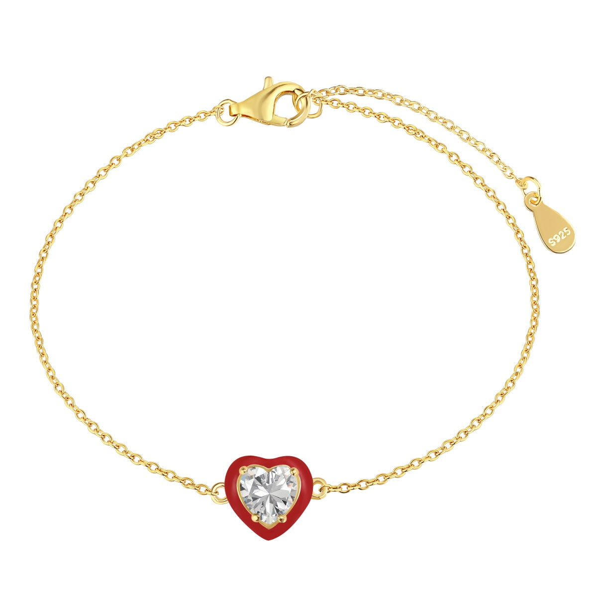 [GALE]Sparkling Romantic Heart Shape Lover Bracelet