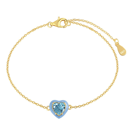 [GALE]Sparkling Romantic Heart Shape Lover Bracelet