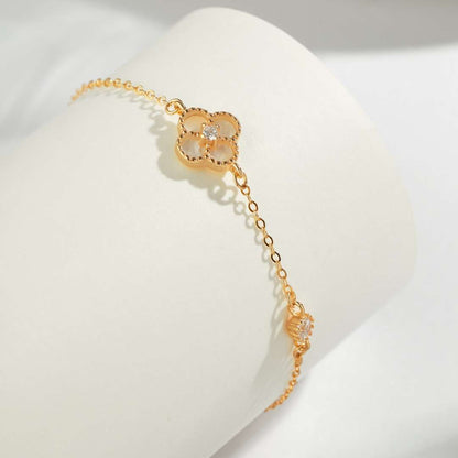 [GALE]Delicate Four Leaf Clover Bracelet