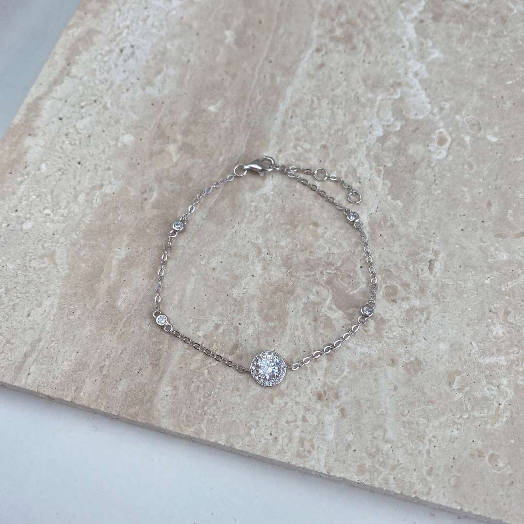[GALE]Dazzling Round Cut Shape Bracelet