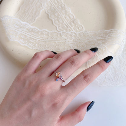 [GALE]Radiant Colorful Multi Cut Daily Ring