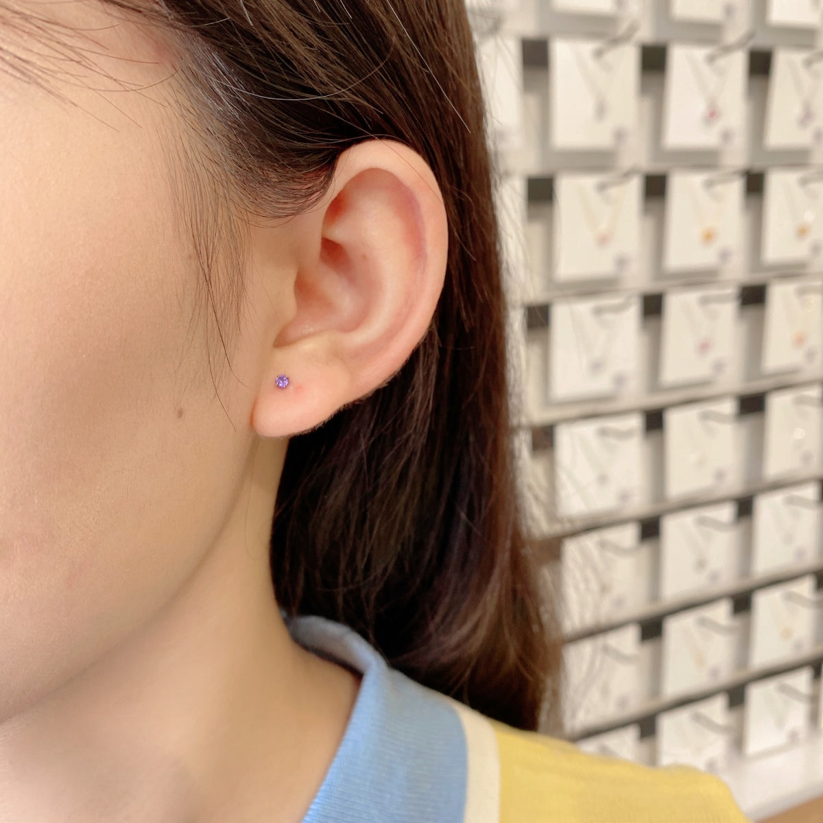 [GALE]Delicate Solitaire Earrings