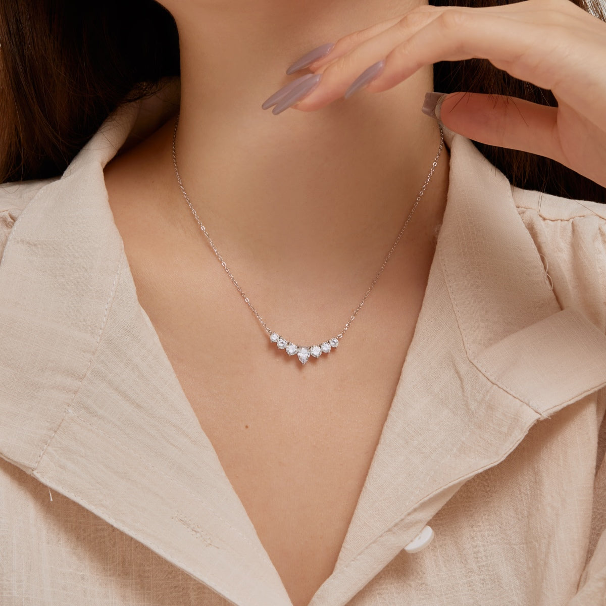 [GALE]Dainty Colorful Heart Necklace