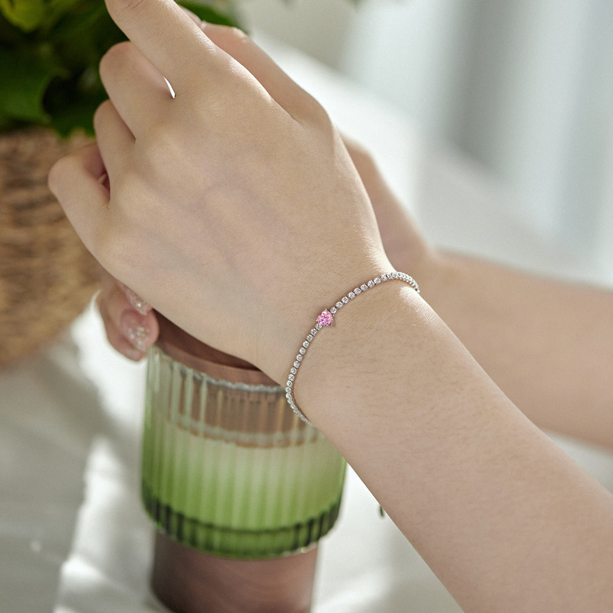 [GALE]0.5 Carat Elegant Romantic Heart Shape Lover Bracelet