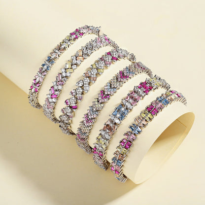 [GALE]Ornate Sparkling Round Cut Party Bracelet
