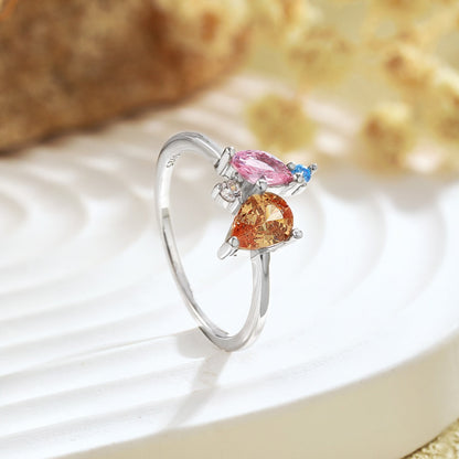 [GALE]Radiant Colorful Multi Cut Daily Ring