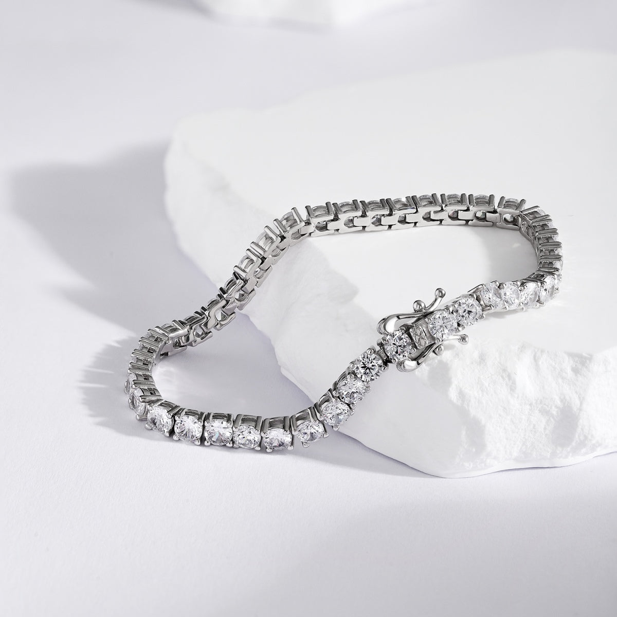 [GALE]Luxurious Ornate Round Cut Tennis Bracelet