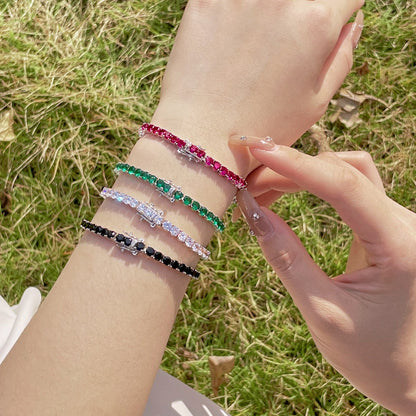 [GALE]Radiant Colorful Round Cut Party Bracelet