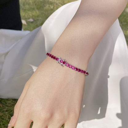 [GALE]Radiant Colorful Round Cut Party Bracelet