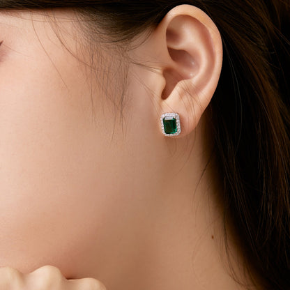 [GALE]Luxurious Dainty Emerald Cut Banquet Earrings