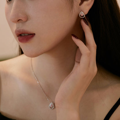 [GALE]Sparkling Delicate Water Drop Shape Daily Earrings